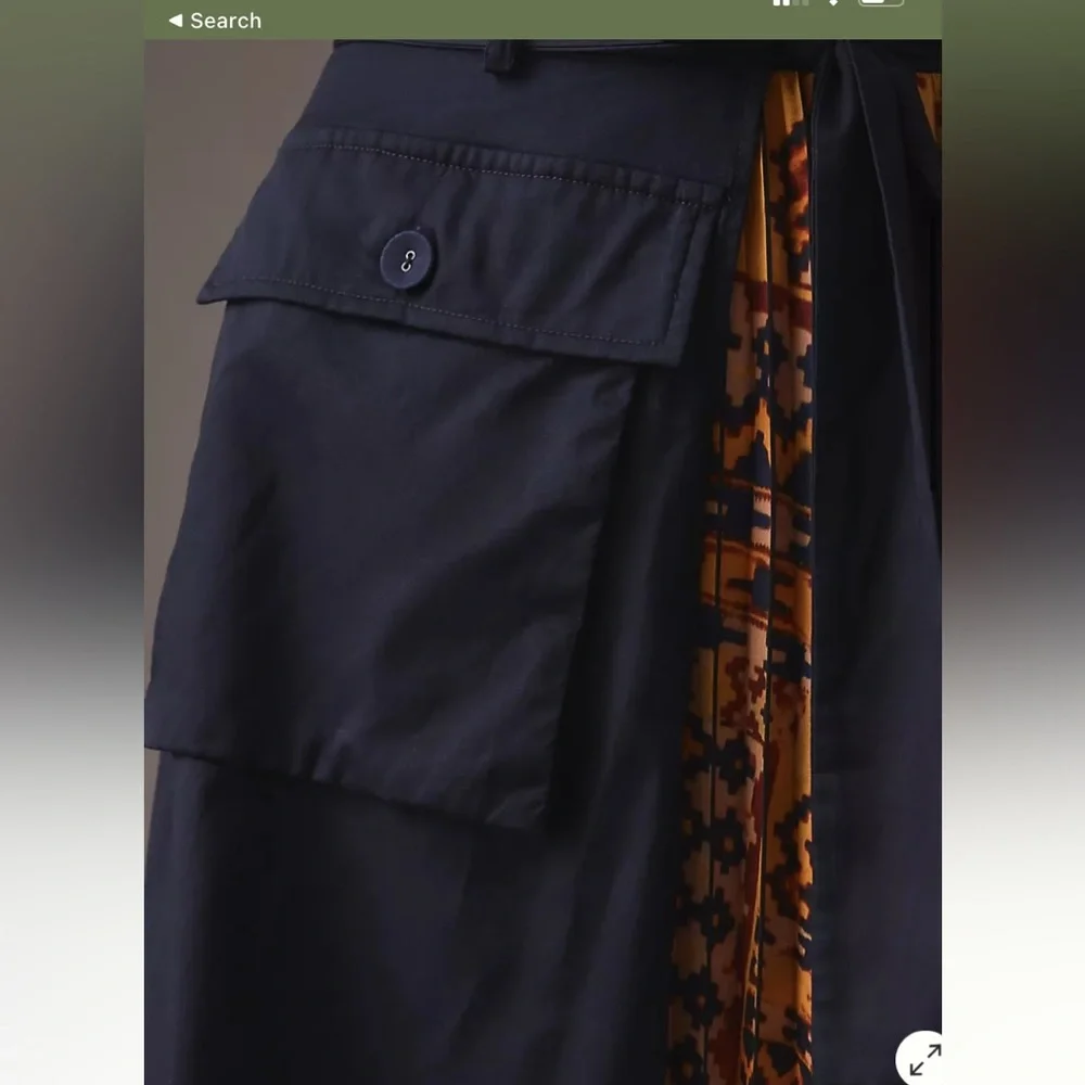 Eva‎ Franco for Anthropologie pleated cargo midi skirt . Spring 2023 178 retail - Picture 4 of 5